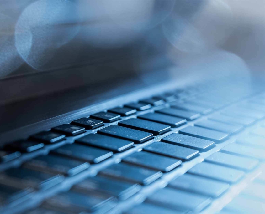 close up view of laptop keyboard